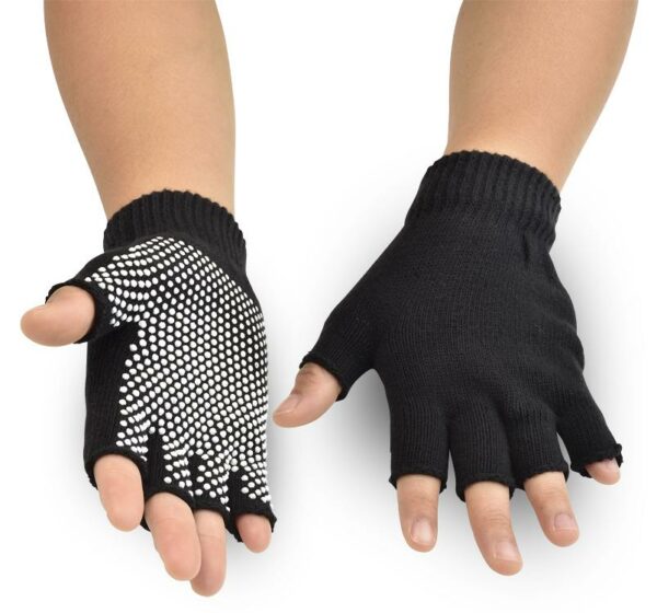 Hanas Yoga Gloves 2 Packs of Non Slip Fingerless Yoga Gloves